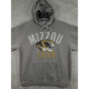 Mizzou Tigers Hoodie Gray Pullover Athletic Style Men's Med See Measurements